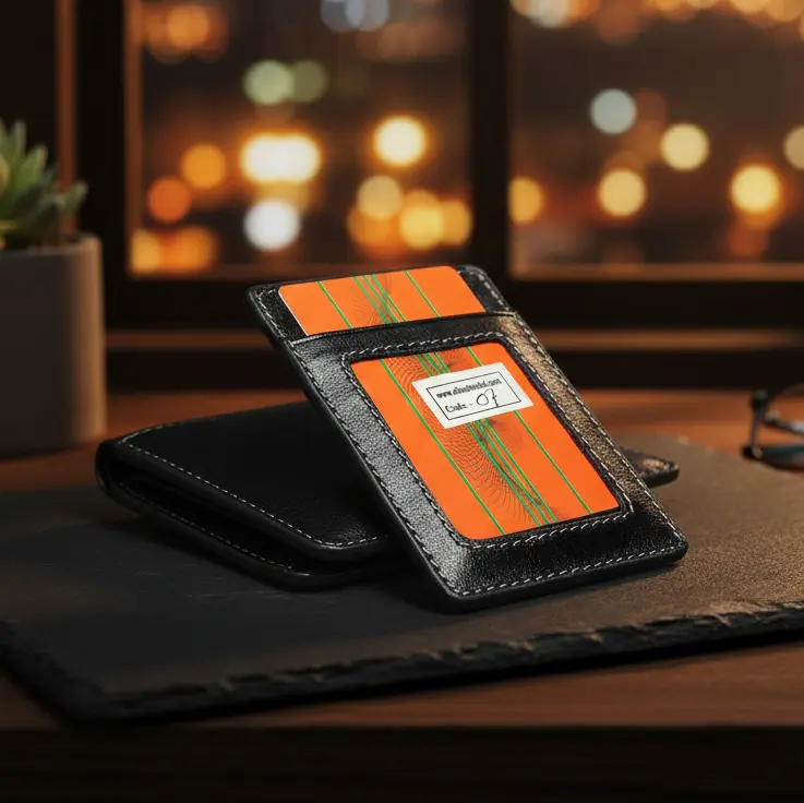 প্রিমিয়াম জেনুইন লেদার স্লিম বাই-ফোল্ড ওয়ালেট - ক্লাসিক ব্ল্যাক এডিশন